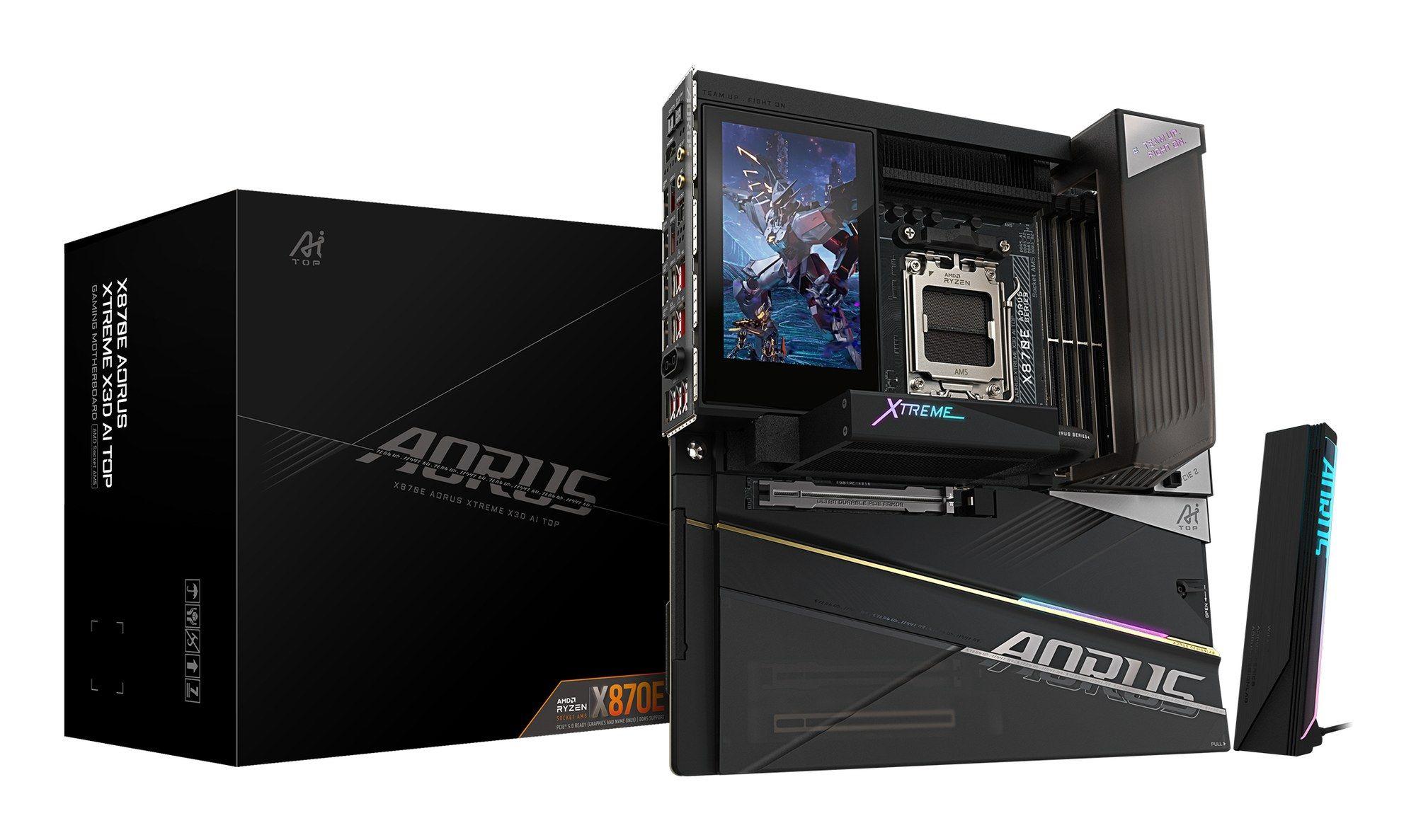 Motherboard GIGABYTE X870E AORUS XTREME X3D AI TOP (AM5 - E-ATX - Canal duplo - Preto)