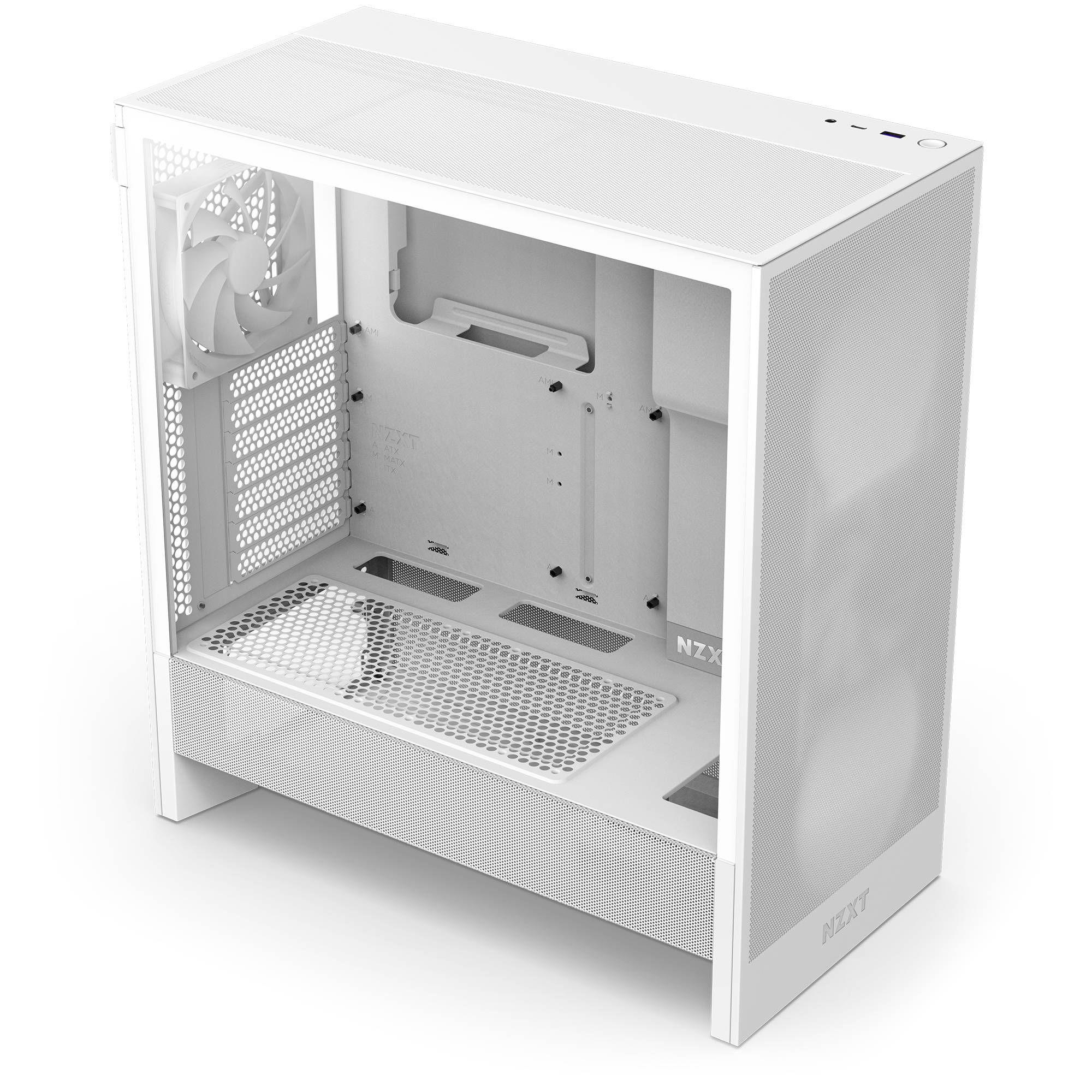 Caixa ATX NZXT H5 Flow CC-H52FW-01 (ATX, SFX, SFX-L - Midi Tower - E-ATX, ATX, Micro ATX - Branco) — miniatura 3