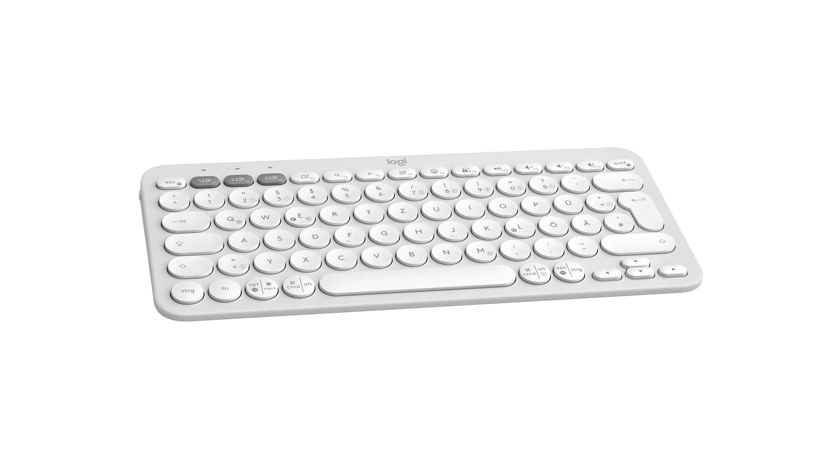 Teclado LOGITECH Pebble Keys 2 K380s (Alemão - Teclas tesoura - Mini - Branco) — miniatura 4