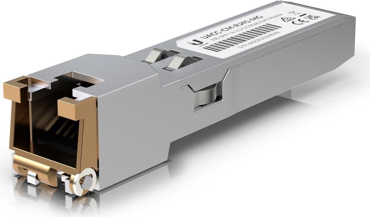 Módulo Transceptor SFP+ UBIQUITI UACC-CM-RJ45-MG (10 Gigabit Ethernet - 1 unidade - 10000 Mbit/s - Cobre)