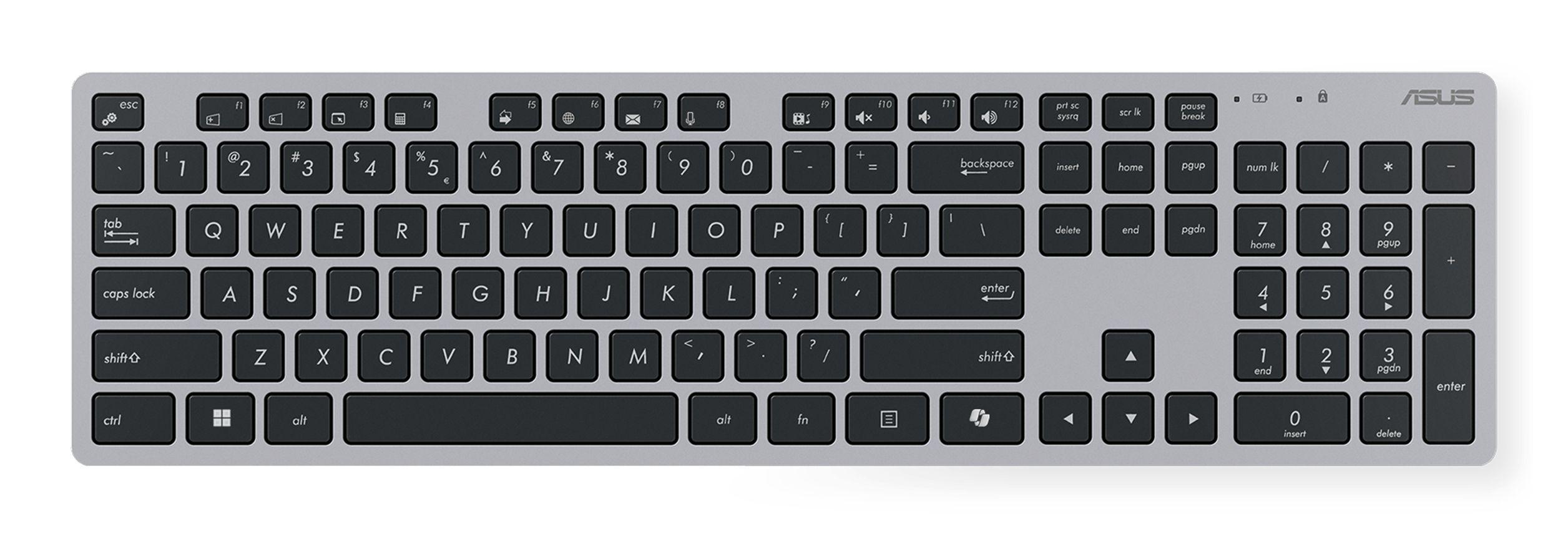 Conjunto Teclado e Rato ASUS W5000 (Espanhol - Tamanho completo - RF Wireless - Preto e Cinzento) — miniatura 3