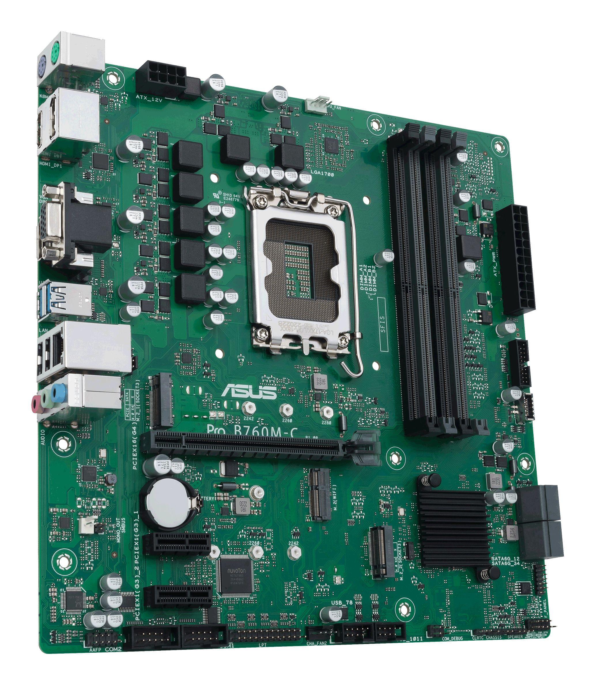 Motherboard ASUS PRO B760M-C-CSM (LGA 1700 - micro ATX - Duplo canal), miniatura 4