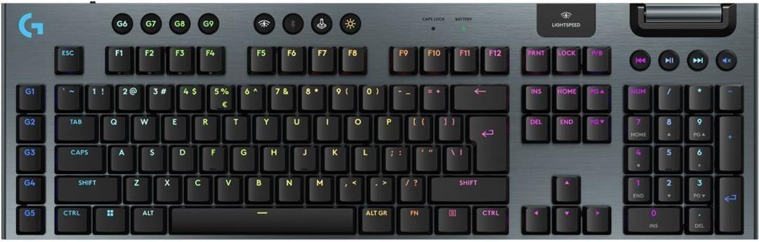 Teclado LOGITECH G915 X (Estados Unidos - Logitech GL Tactile - Tamanho completo - Preto)