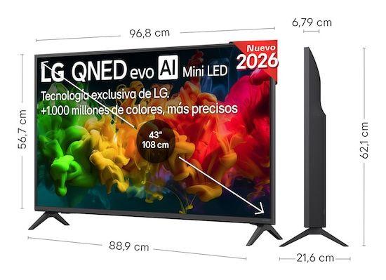 Televisão LG TV 43QNED81B6C (43" - QNED MiniLED - 4K Ultra HD - Preto), miniatura 2