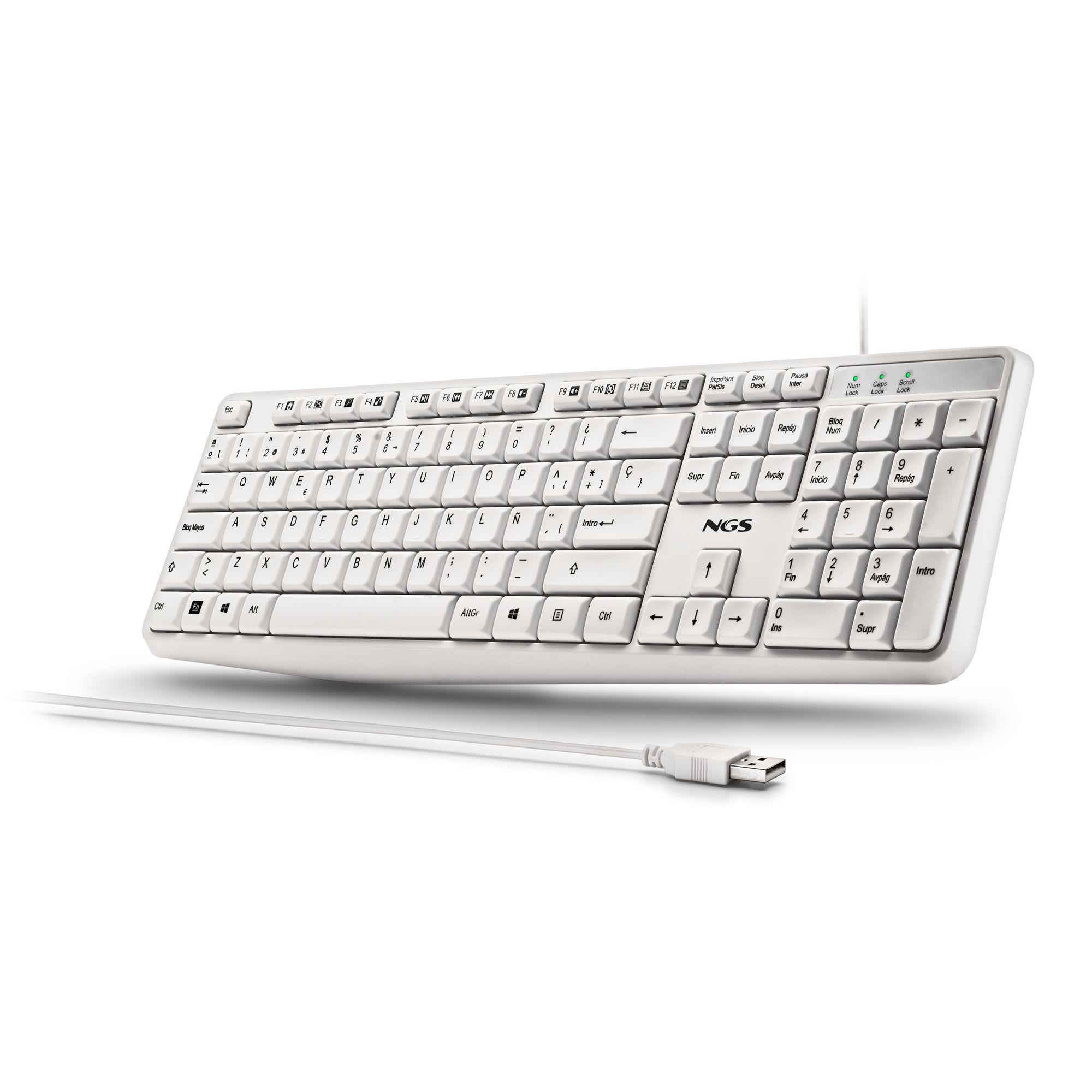 Teclado NGS Heritage (Espanhol - Tamanho completo - USB - Branco) — miniatura 4