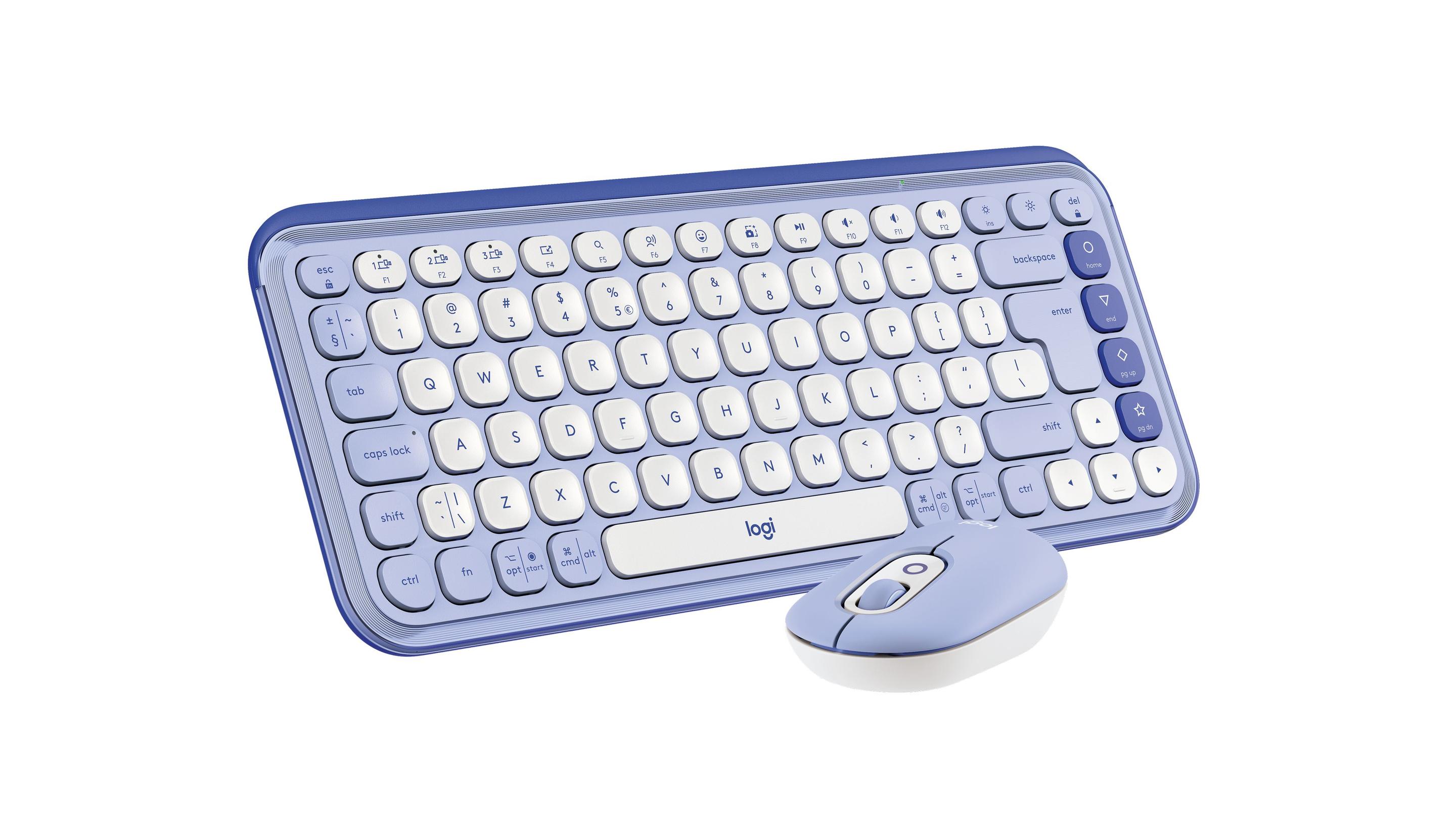 Conjunto de Teclado e Rato LOGITECH POP Icon Combo (Turco - Teclas tesoura - Mini - Lilás e Branco), miniatura 5