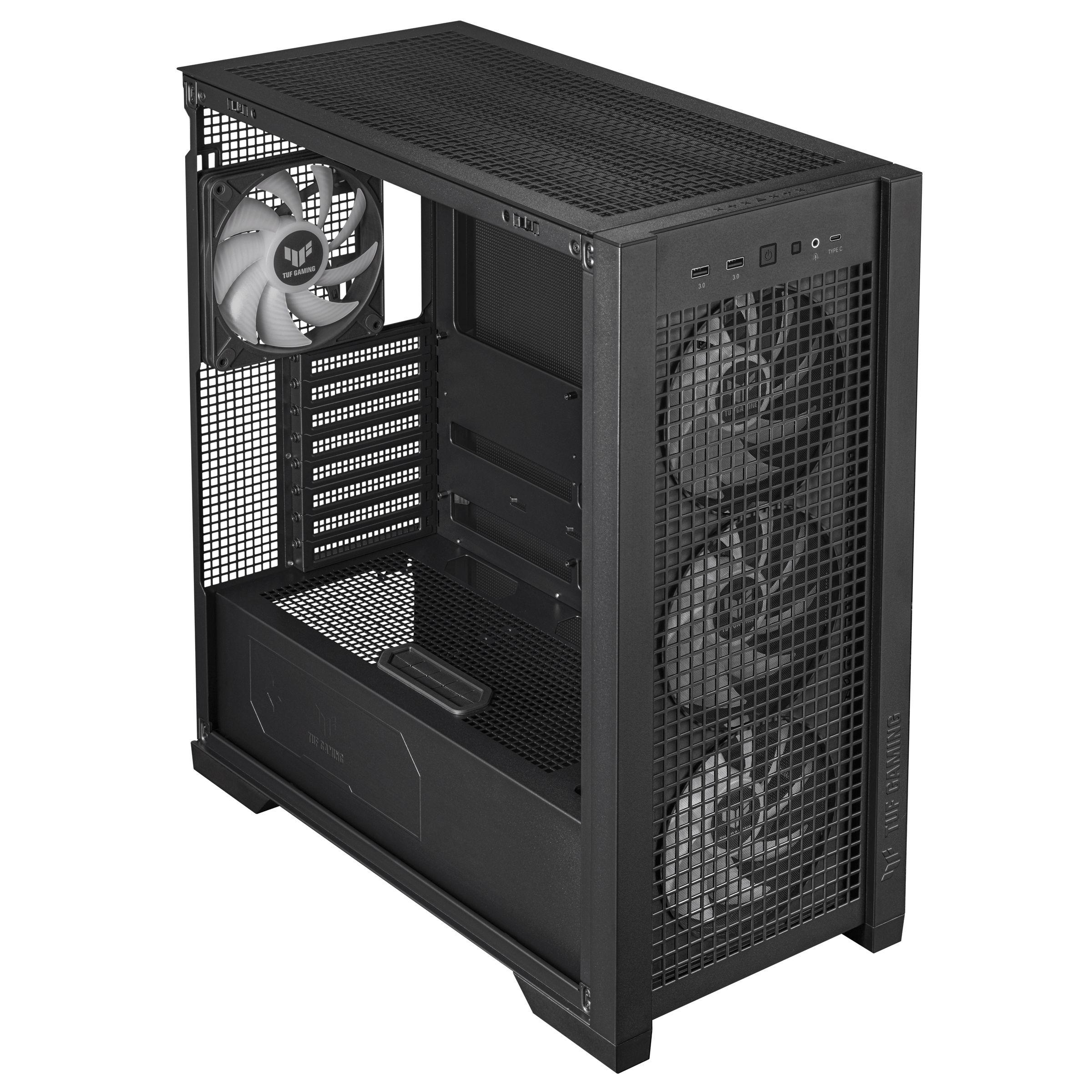 Caixa PC ASUS TUF Gaming GT302 TG ARGB (EATX, ATX, micro ATX, Mini-ITX - ATX, SFX, SFX-L - Midi Tower - Preto), miniatura 10