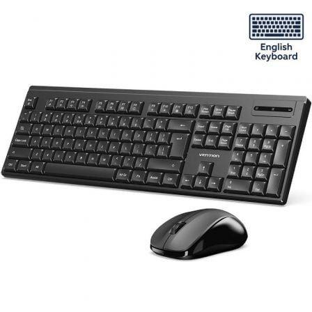Teclado e Rato Sem Fios VENTION KTZB0-EN (US - USB - Sem fios - Preto)