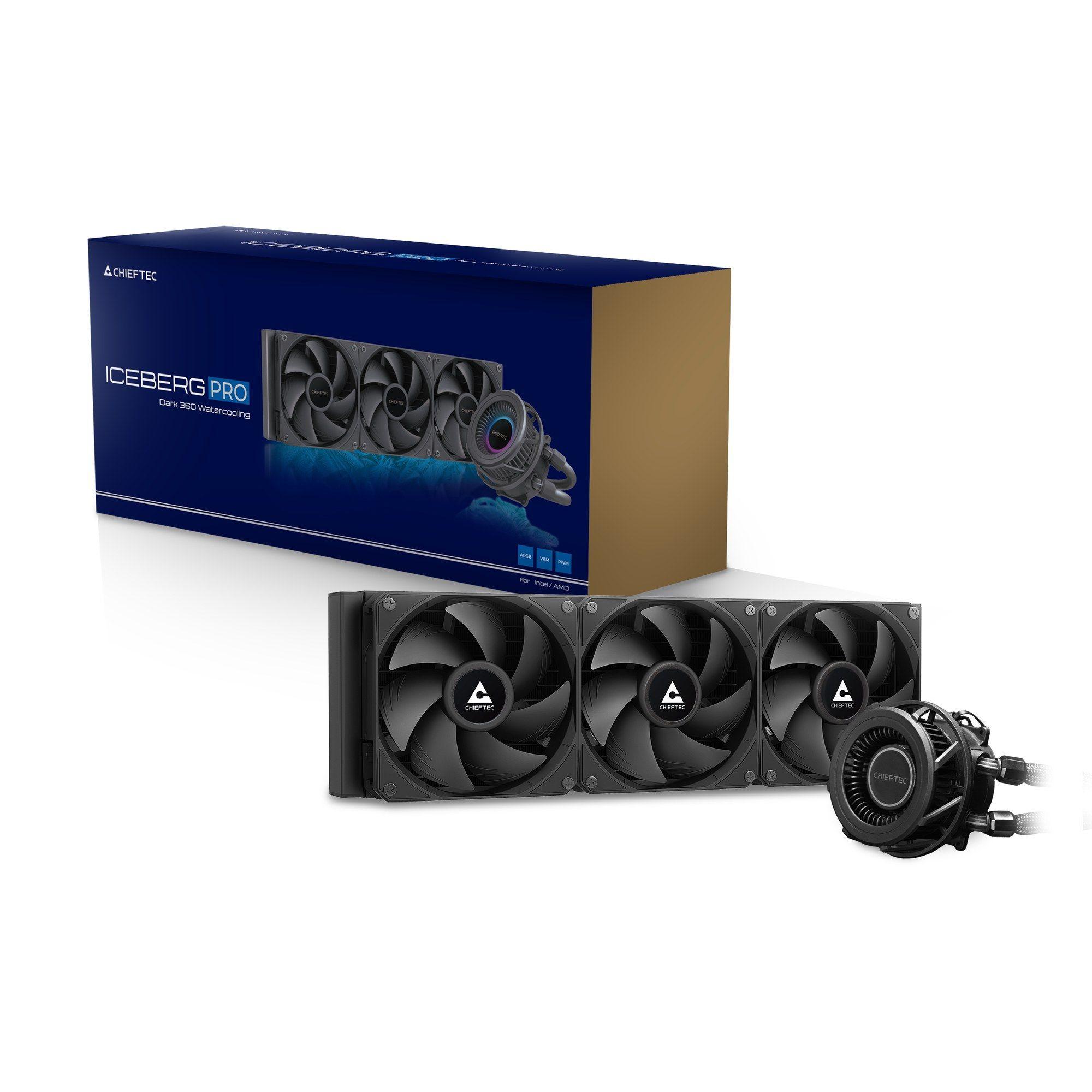 Sistema de Refrigeração Líquida CHIEFTEC ICEBERG PRO 360 DARK (120 mm - 2200 RPM - 4-pin - Preto) — miniatura 10