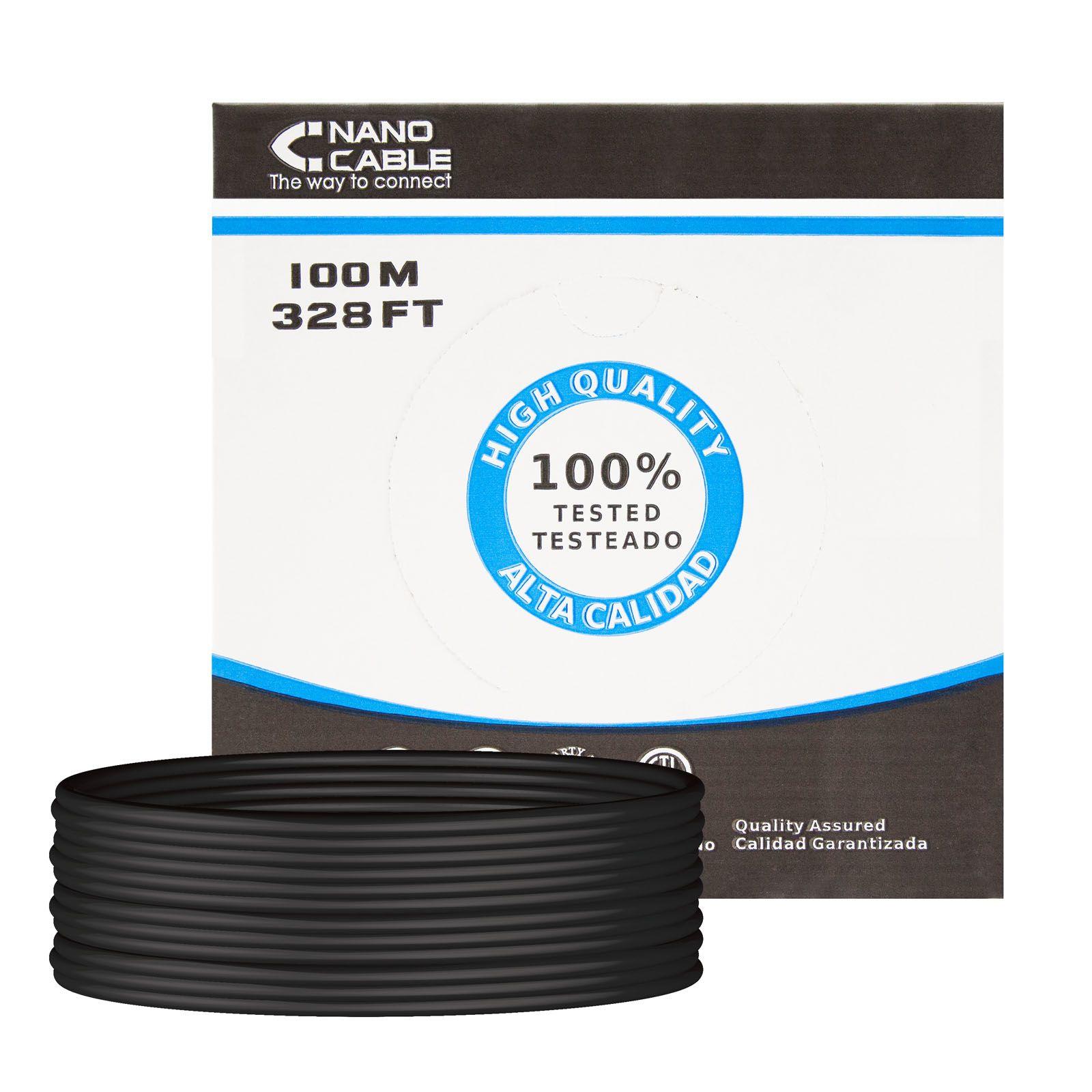 Cabo de Rede NANOCABLE 10.20.0302-EXT-BK (100 m - Cat5e - Preto)