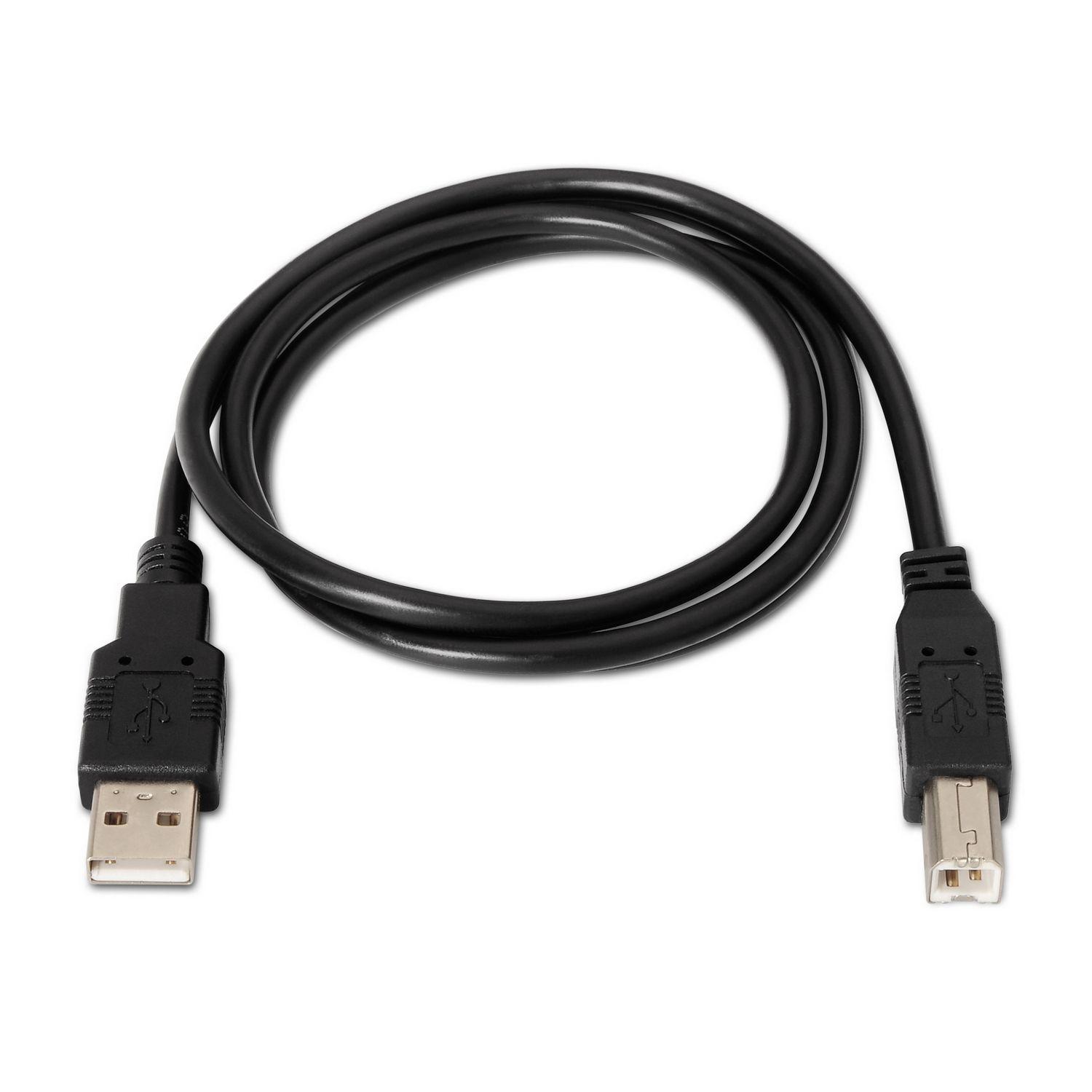 Cabo USB para Impressora AISENS A101-0005 (1 m - USB Tipo A - USB Tipo B - Preto) — miniatura 2