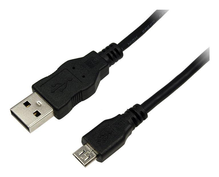 Cabo USB LOGILINK CU0059 (3 m - Micro-USB B - USB A - Preto)