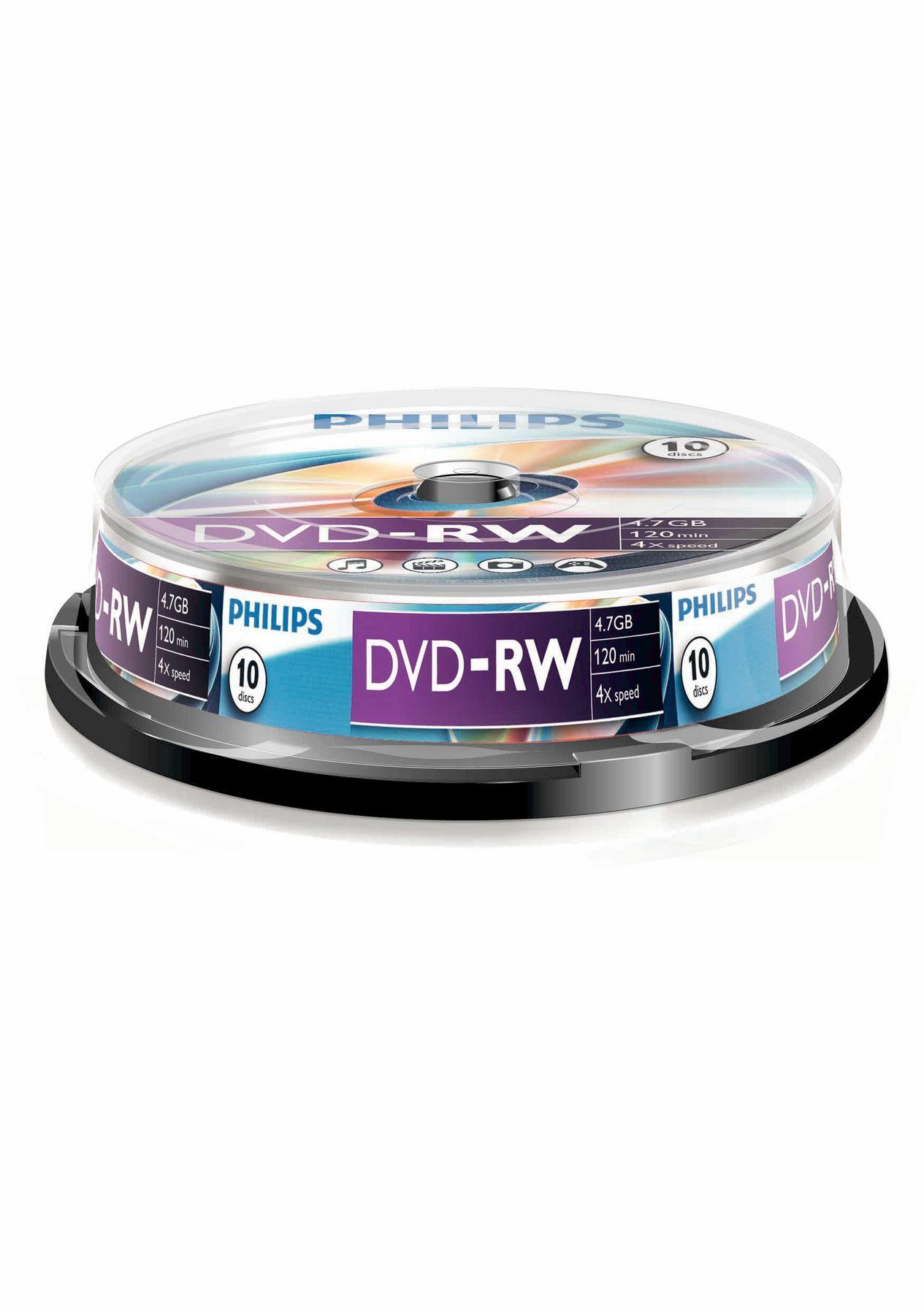 DVD-RW PHILIPS DN4S4B10F/00 (10 unidades - 4,7 GB - 4x)