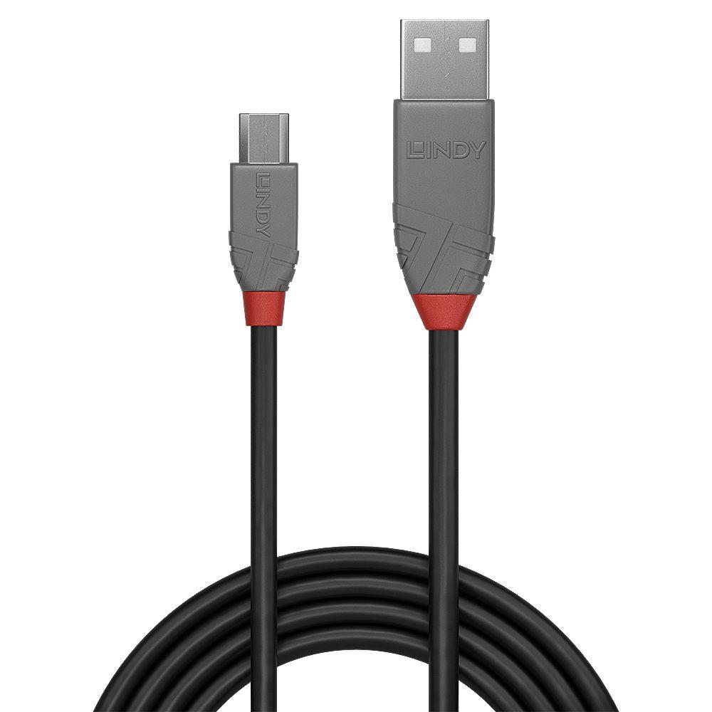 Cabo USB LINDY 36733 (2 m - Micro-USB B - USB A - Preto e Cinzento) — miniatura 2