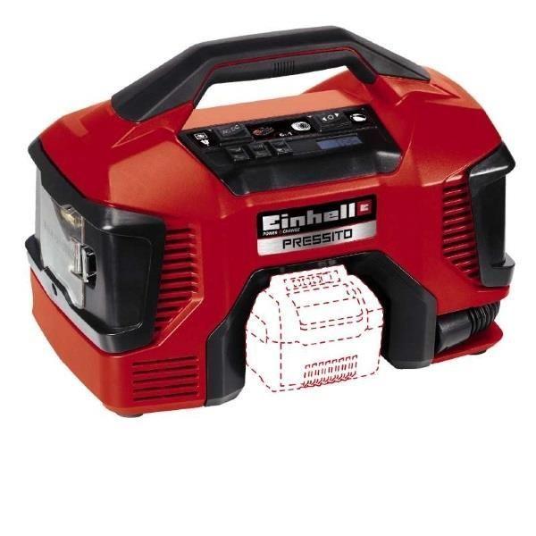 Compressor Híbrido EINHELL PRESSITO TE-AC 18/11 Li AC (71,5 dB - 11 bar - 90 W - Preto/Vermelho)