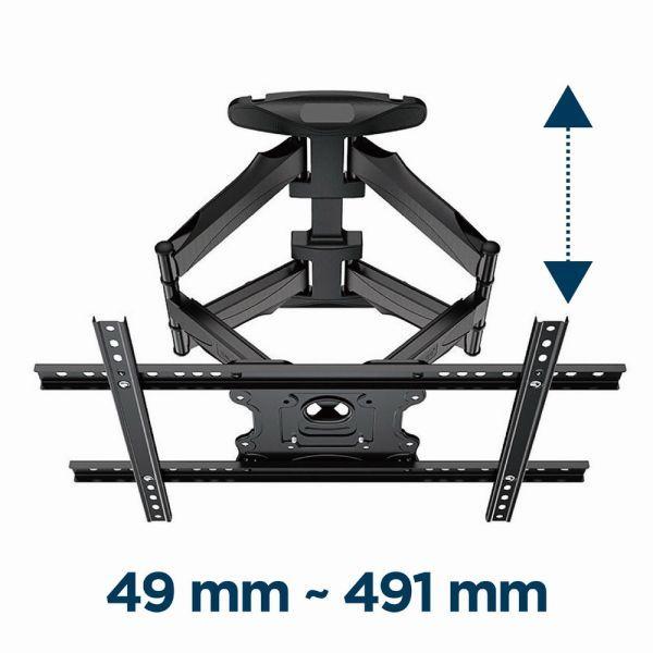 Suporte de Parede para TV GEMBIRD WM-75ST-01 (32–75" - VESA 600 x 400 mm - Preto), miniatura 4