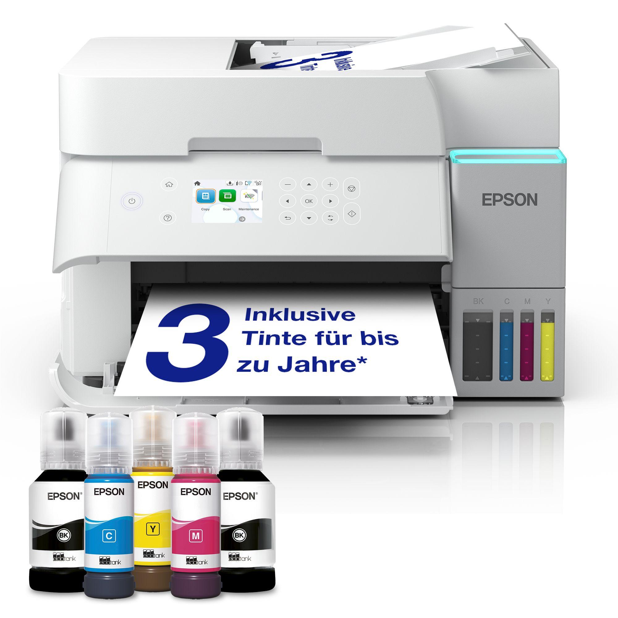 Impressora Multifunções Jato de Tinta EPSON EcoTank ET-3956 (A4 - Impressão a cores - 250 folhas - Branco)