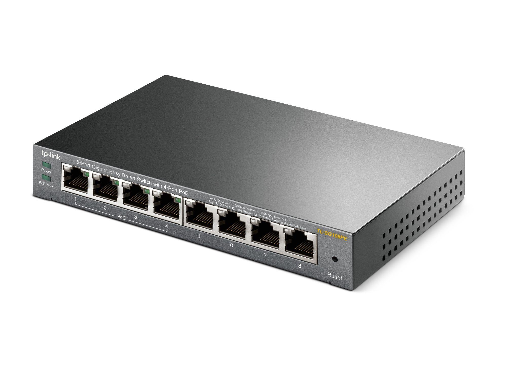 Switch TP-LINK TL-SG108PE V2 (Gigabit Ethernet - 1,5 MB - 16 Gbit/s - Preto) — miniatura 4