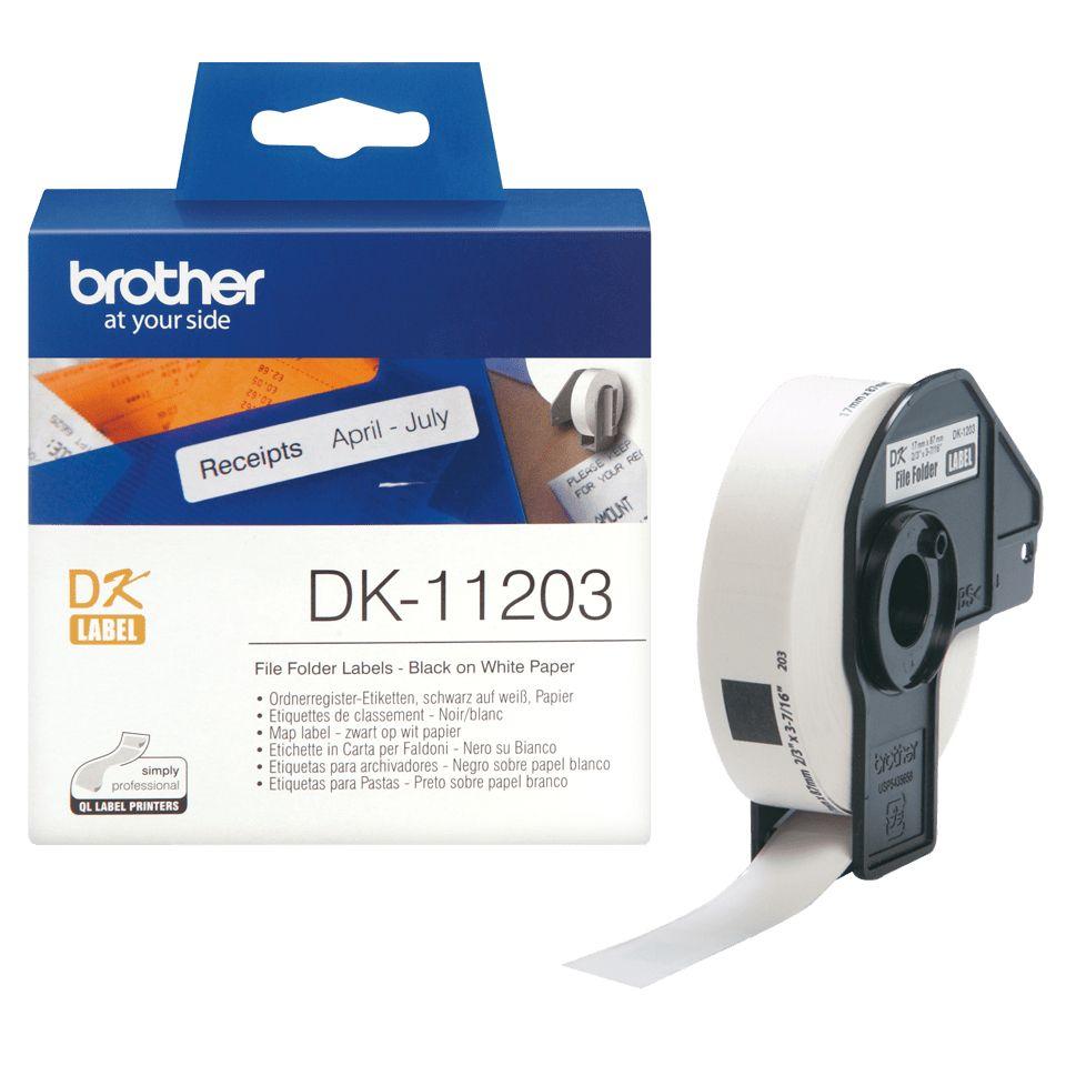 Etiquetas Pré-cortadas BROTHER DK-11203 (Preto sobre Branco)
