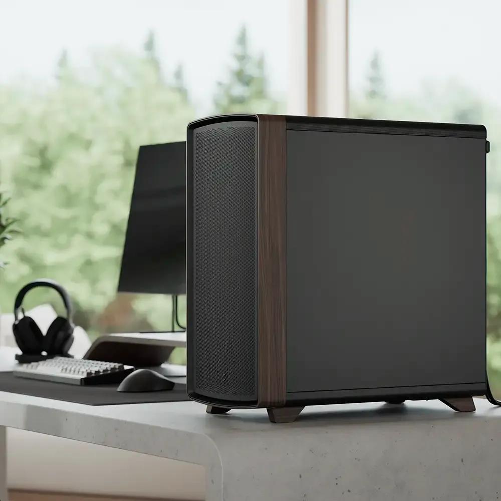 Caixa de Computador FRACTAL DESIGN Summit Black Solid (Midi Tower - Aço e madeira de nogueira - 17,3 cm - Preto) — miniatura 4