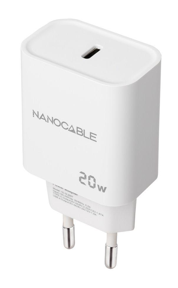 Carregador de Parede NANOCABLE 10.10.2005 (20 W - Branco)
