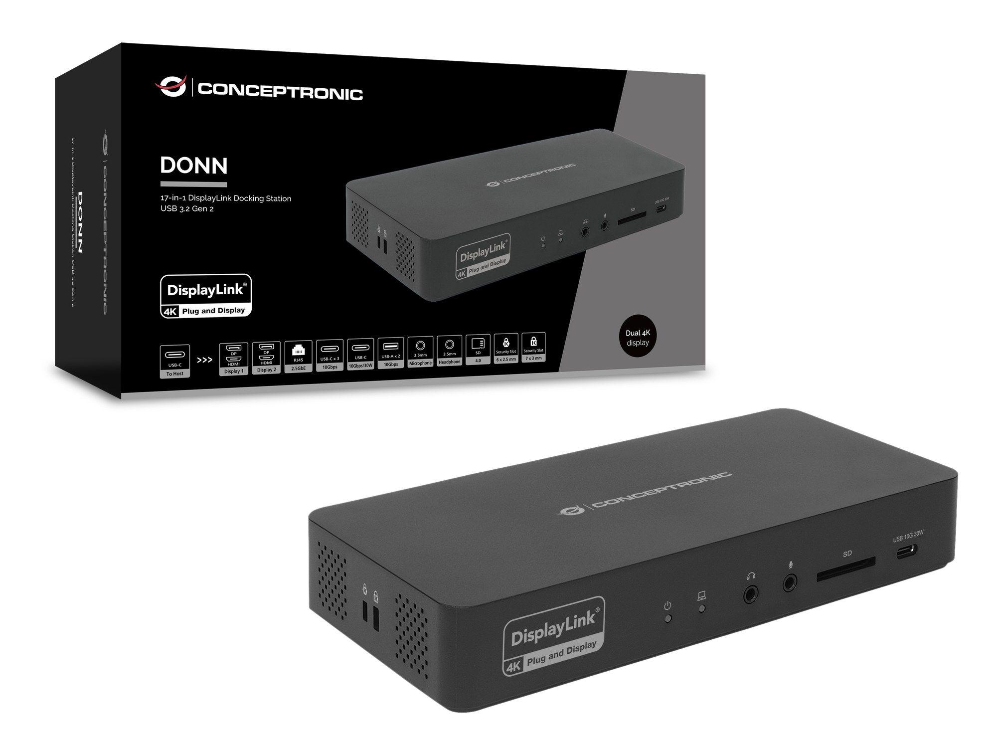 Estação de Ancoragem CONCEPTRONIC DONN31B (Preto) — miniatura 5