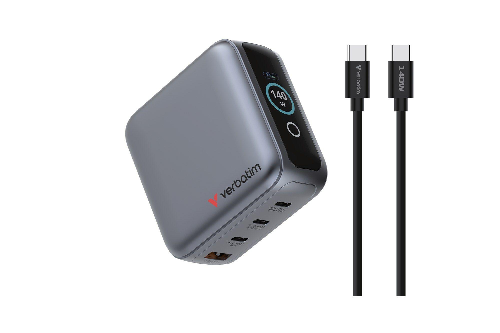 Carregador de Parede VERBATIM 30240 (140 W - Preto)