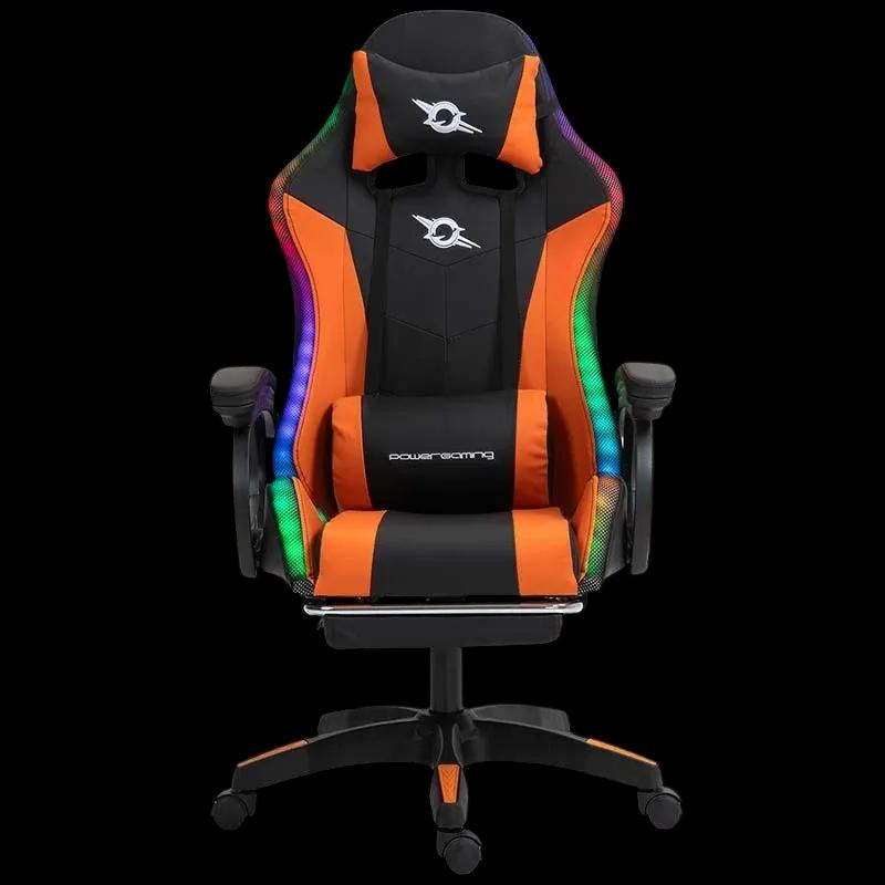 Cadeira Gaming POWERGAMING LED RGB (Preto e Laranja)