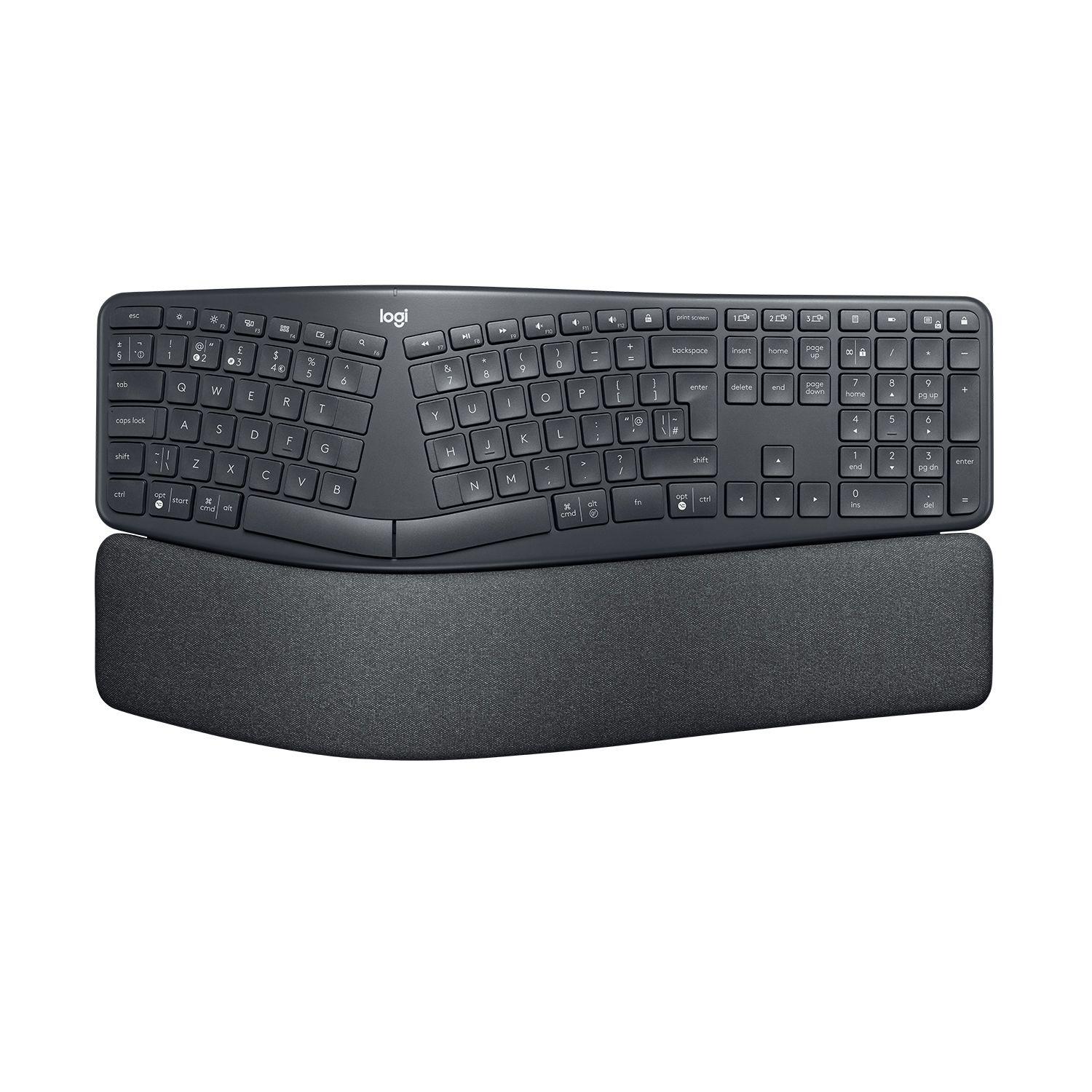 Teclado LOGITECH ERGO K860 (Sem fios - RF sem fios + Bluetooth - Grafite)