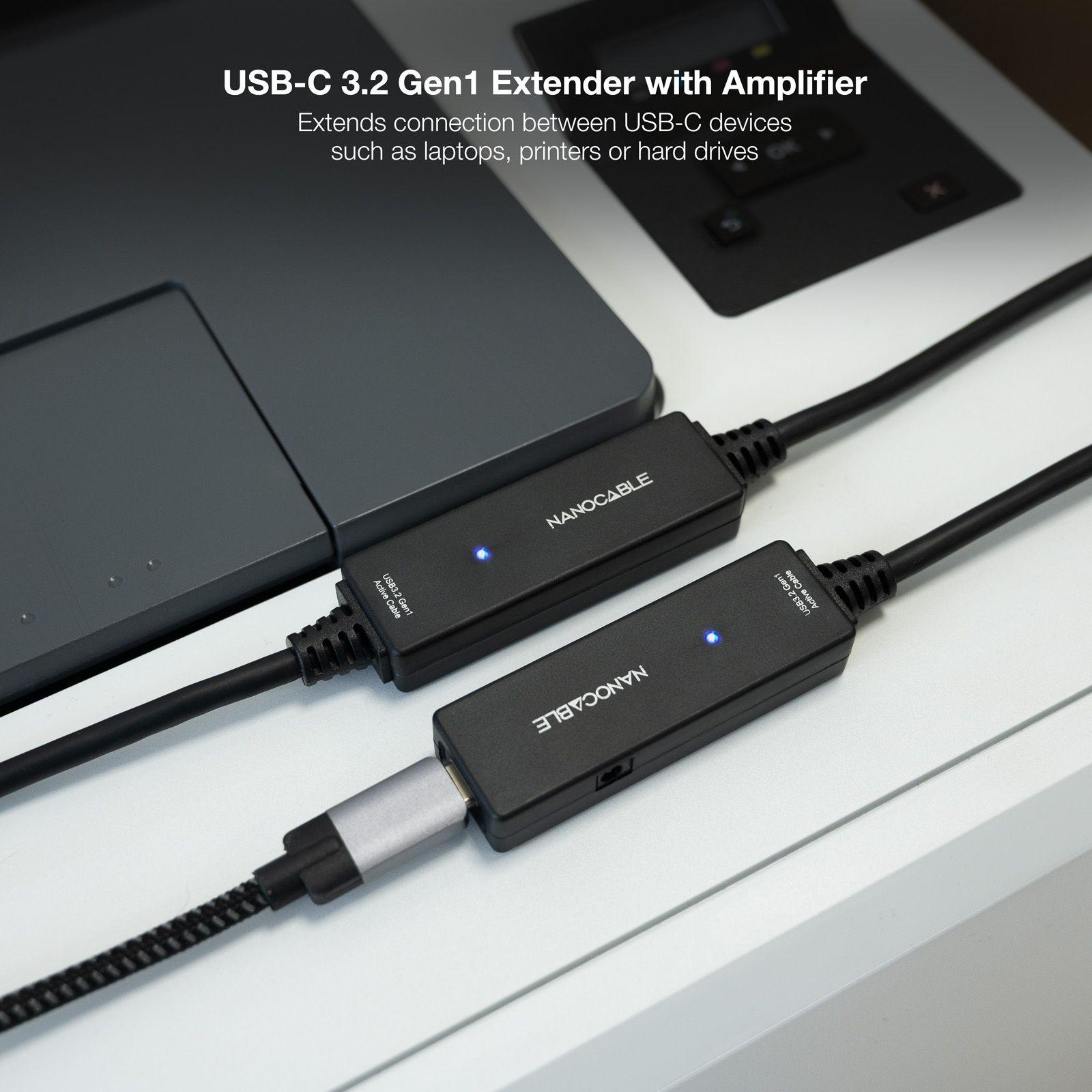 Cabo Prolongador USB-C NANOCABLE 10.01.1312 (10 m - USB C - Preto) — miniatura 2