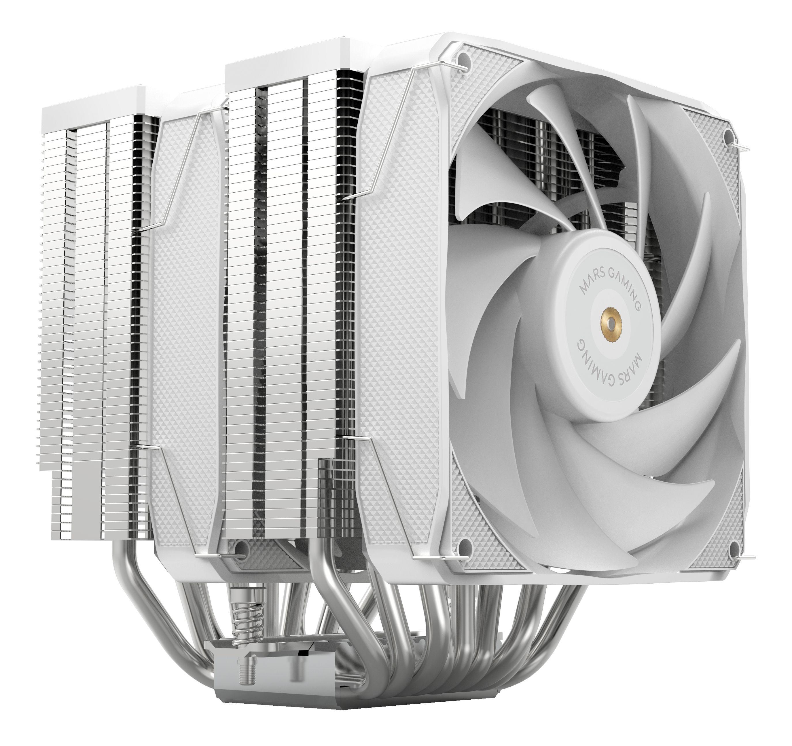 Cooler a Ar para CPU MARS GAMING MCPU-XU9W (120 mm - 2 ventoinhas - 2000 RPM - Branco)