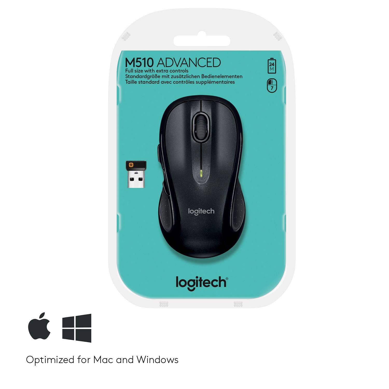 Rato LOGITECH M510 (Mão direita - 1000 DPI - Laser - Preto), miniatura 8