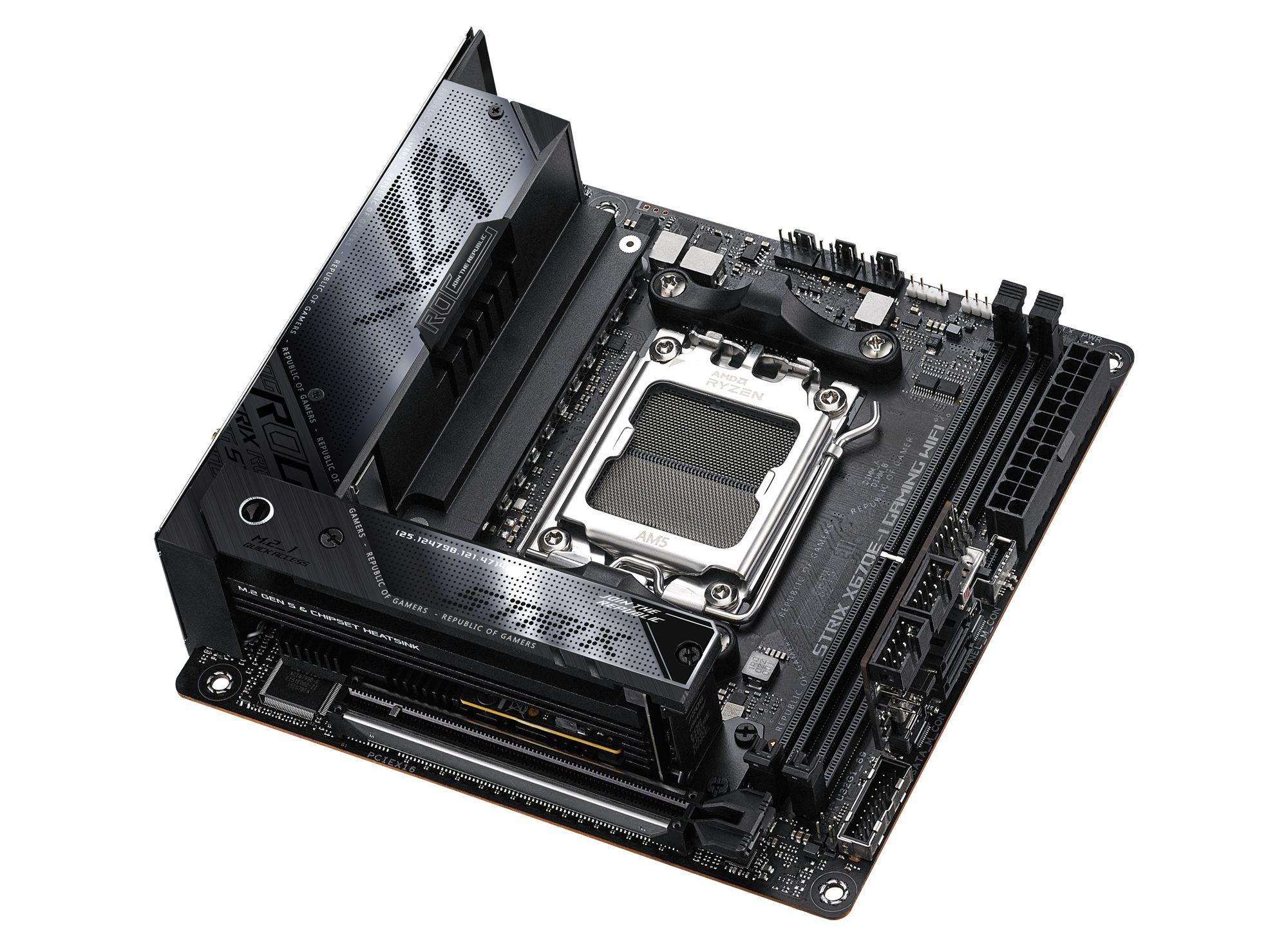 Motherboard ASUS ROG STRIX X670E-I GAMING WIFI (AM5 - mini-ITX - Duplo canal - Preto) — miniatura 5