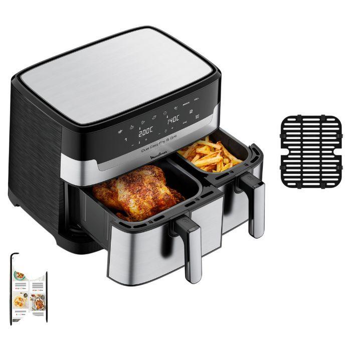 Fritadeira a Ar Independente MOULINEX Dual Easy Fry XXL EZ905D20 (2450 W - 200 °C - 40 °C - Inox/Preto), miniatura 3