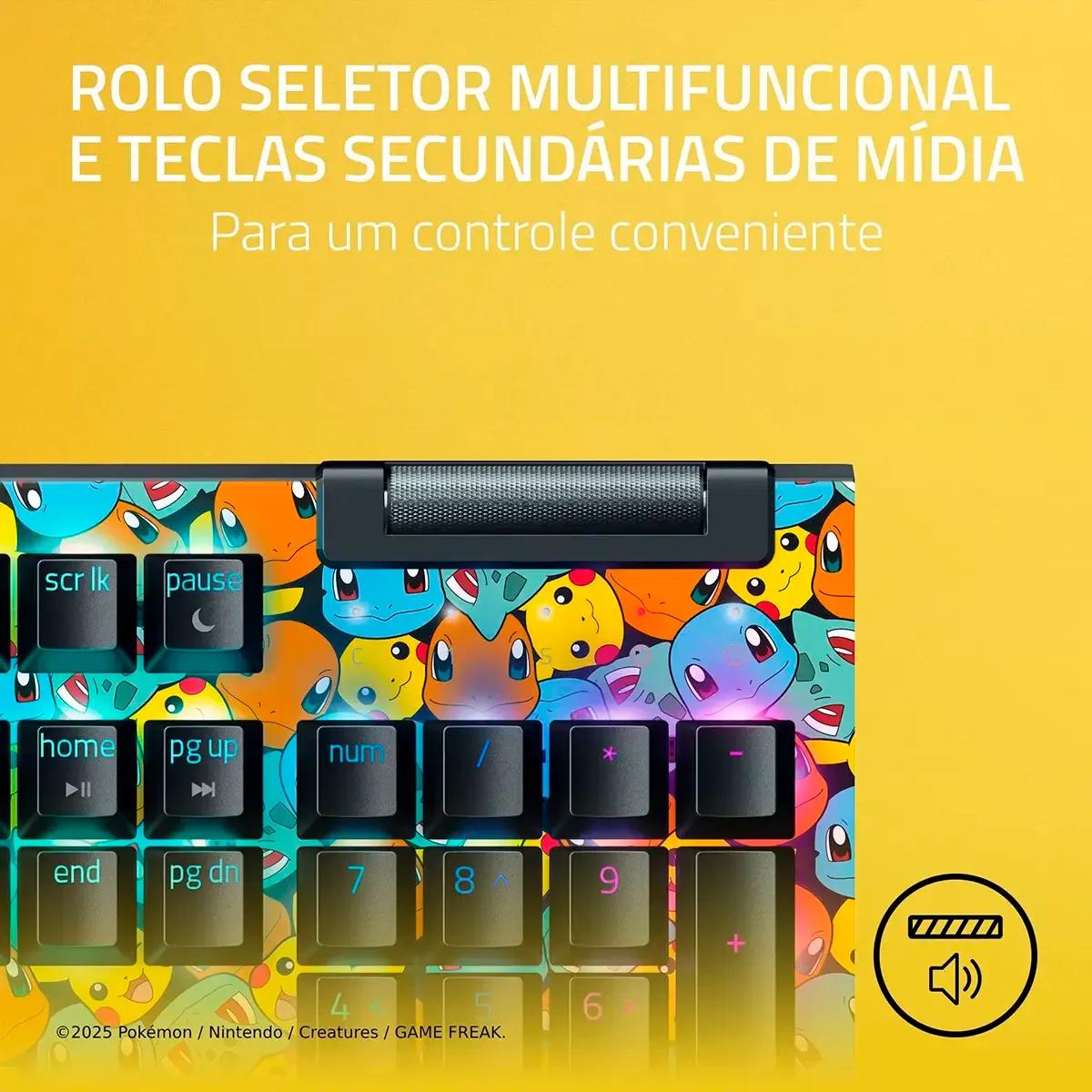 Teclado RAZER BlackWidow V4 X Pokémon Kanto Starters (Inglês - Mecânico - Tamanho completo - Preto) — miniatura 4