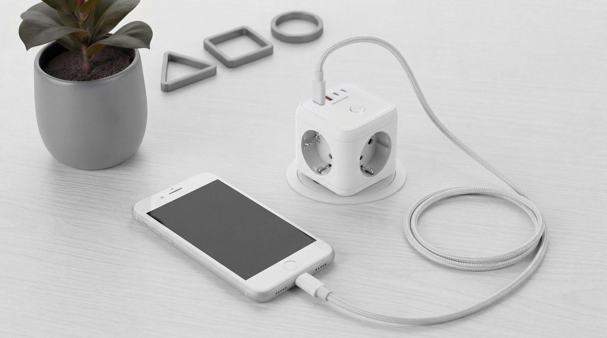Carregador de Tomadas e USB MARS GAMING MDCUBE20W (3680 W - Branco), miniatura 8