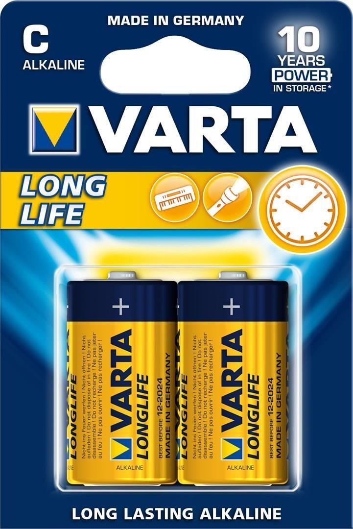 Pilhas Alcalinas VARTA Longlife LR14 BL2 (Azul/Amarelo)