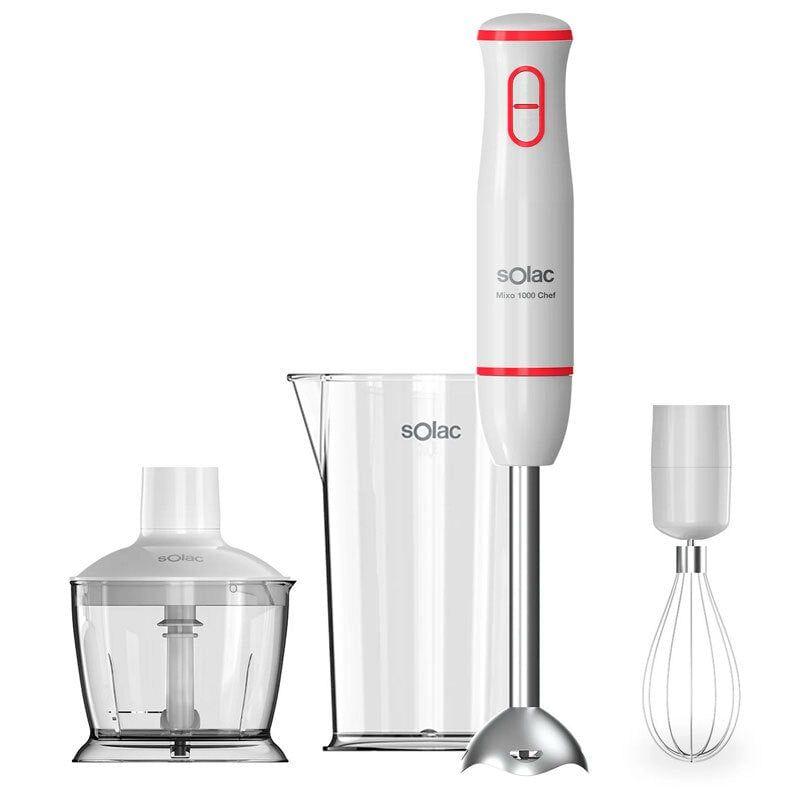Varinha Mágica SOLAC BA5614 Mixo 1000 Chef (1000 W - Altura 37,5 cm - Vermelho, Branco e Transparente)
