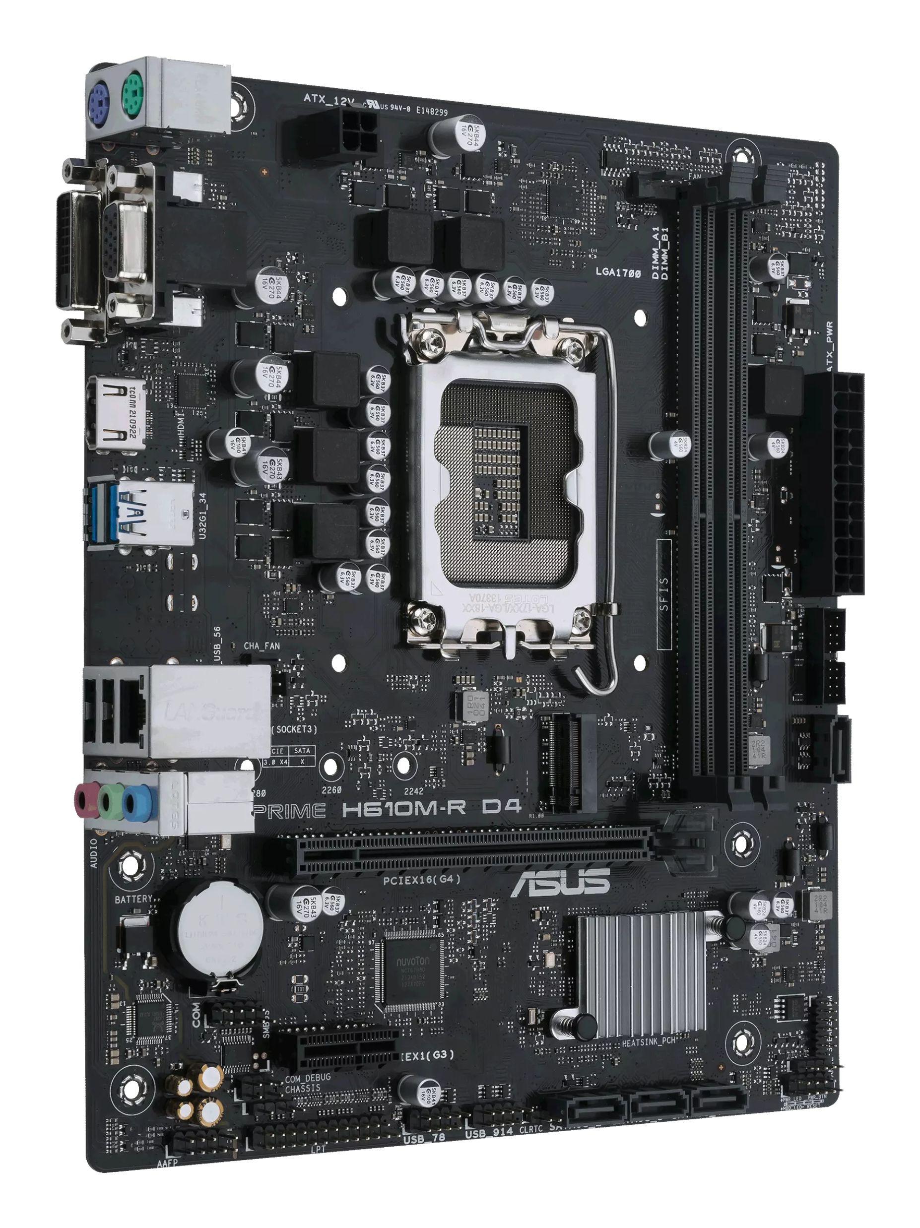 Motherboard ASUS PRIME H610M-R D4 (LGA 1700 - micro ATX - Duplo canal - Preto) — miniatura 2