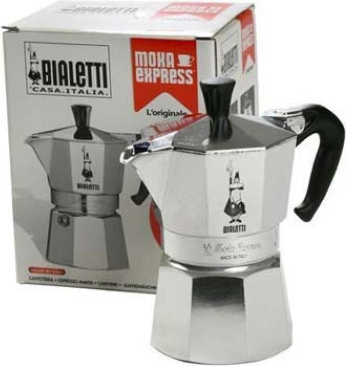 Cafeteira Italiana BIALETTI Moka Express 0001165/X4 (Preto e Prateado)