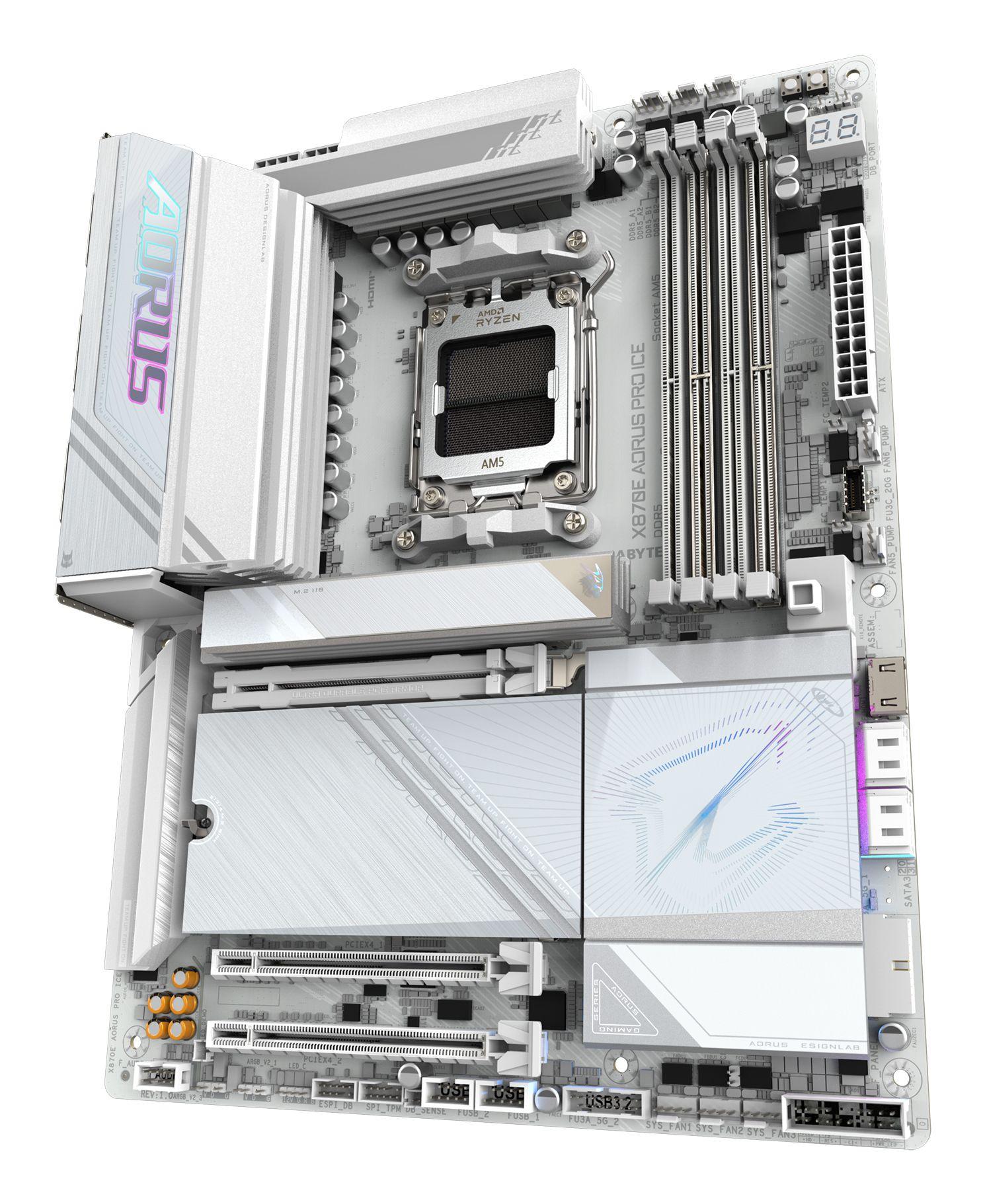 Motherboard GIGABYTE X870E AORUS PRO ICE (AM5 - ATX - AMD X870E - Branco), miniatura 4
