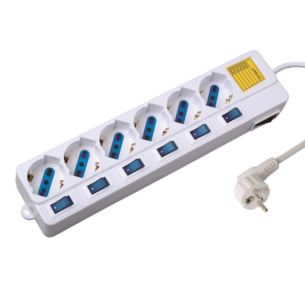 Régua de Tomadas EWENT EW3932 (Tipo F Schuko - Branco)