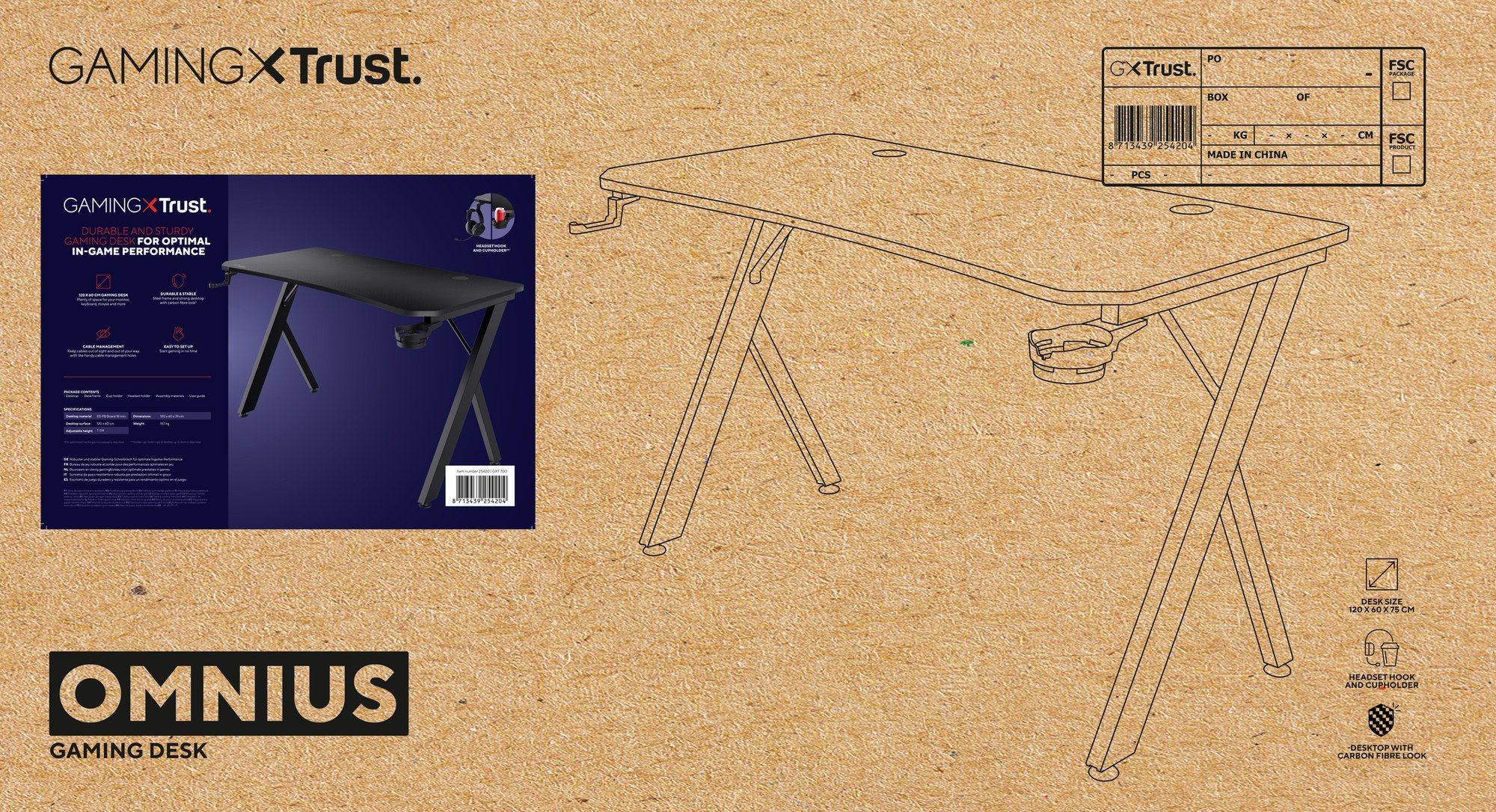 Secretária Gaming TRUST GXT 710 Luminus Pro (150 kg - Forma retangular - Multicor - Preto), miniatura 8