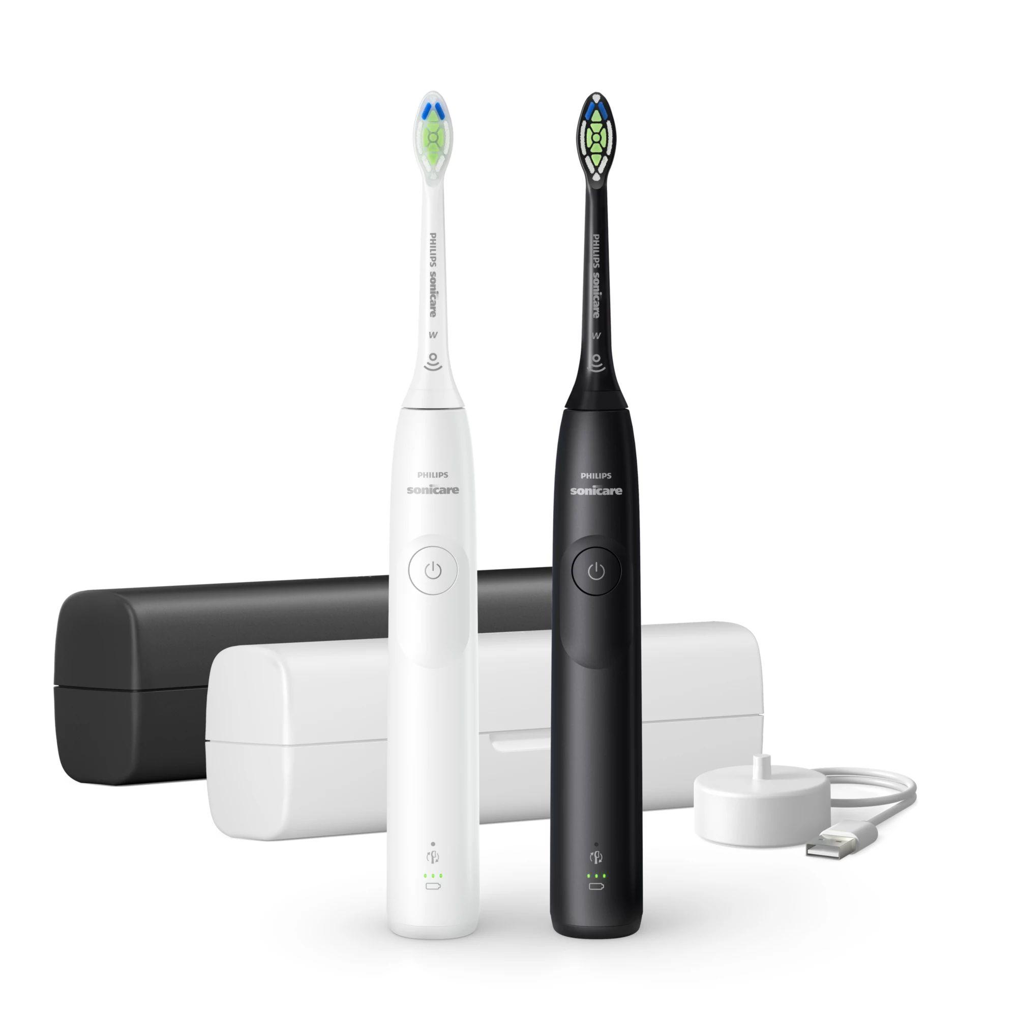 Escova de Dentes Elétrica Sónica PHILIPS Sonicare 5300 HX7109/01 (Preto/Branco)