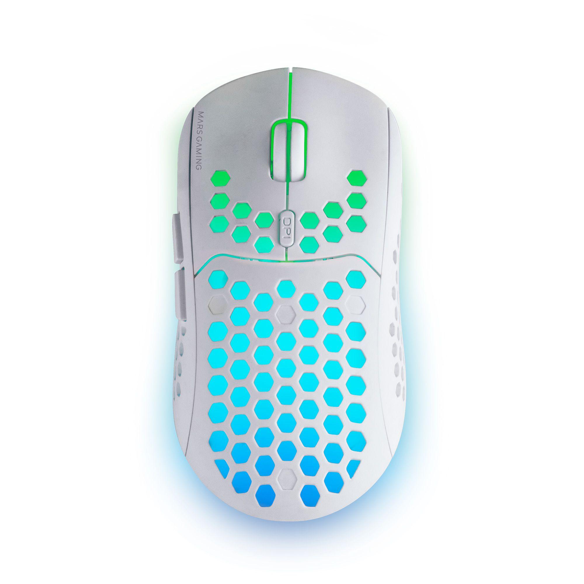 Rato Gaming MARS GAMING MMW3 (Mão direita - 3200 DPI - Ótico - Branco)