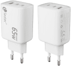 Carregador de Parede LEOTEC LEO319 (65 W - 30 W - GaN - Branco)