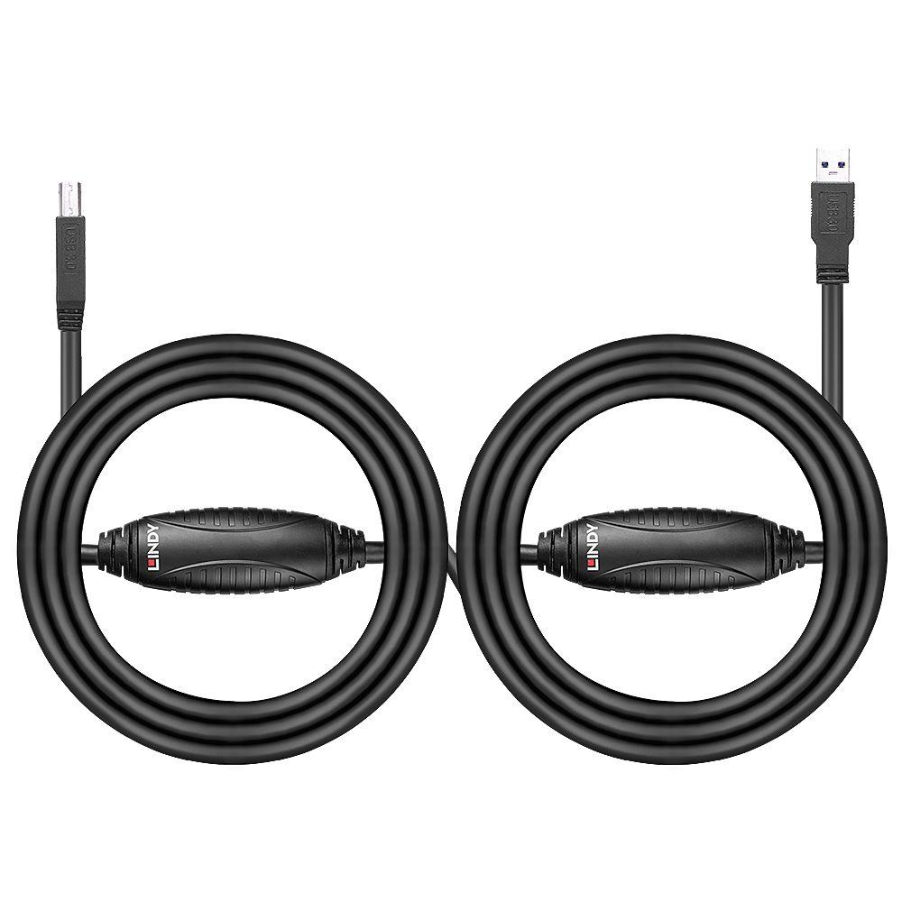 Cabo USB LINDY 43098 (10 m - USB B - USB A - Preto), miniatura 2