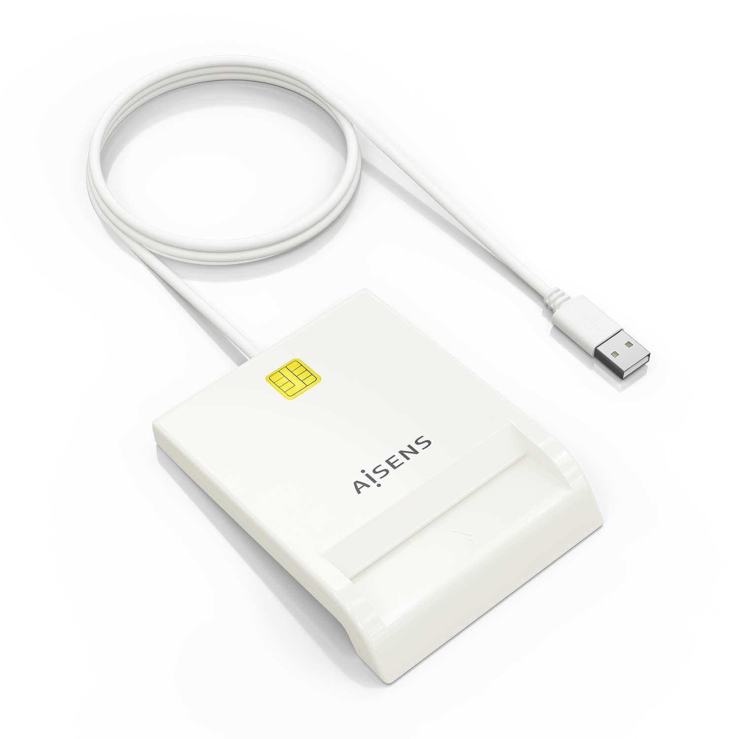Leitor de Cartões Inteligentes AISENS ASCR-SN07-W (USB 2.0 - Branco)