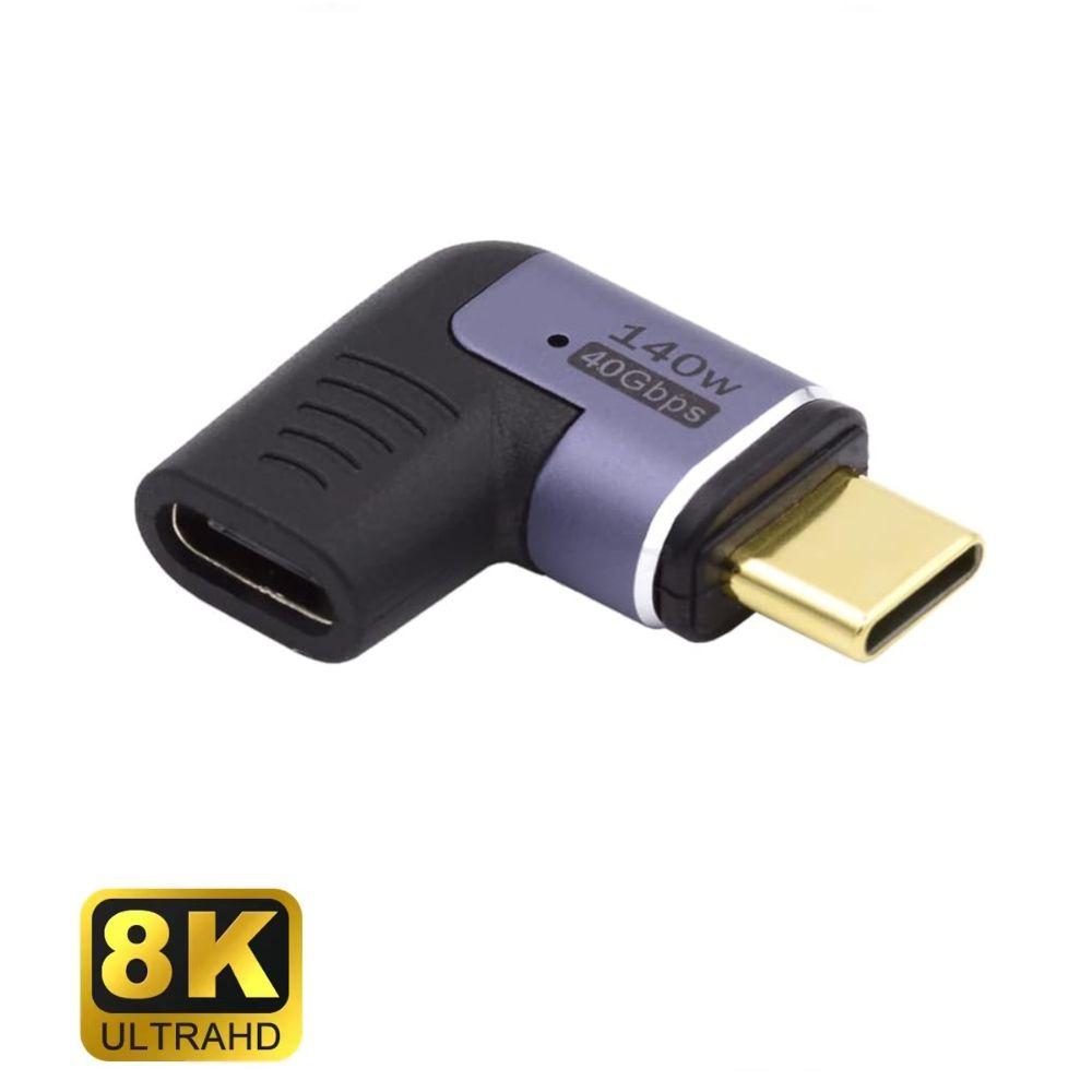 Adaptador Magnético Angular EWENT EC1048 (USB-C - Thunderbolt 3/4 - Preto)