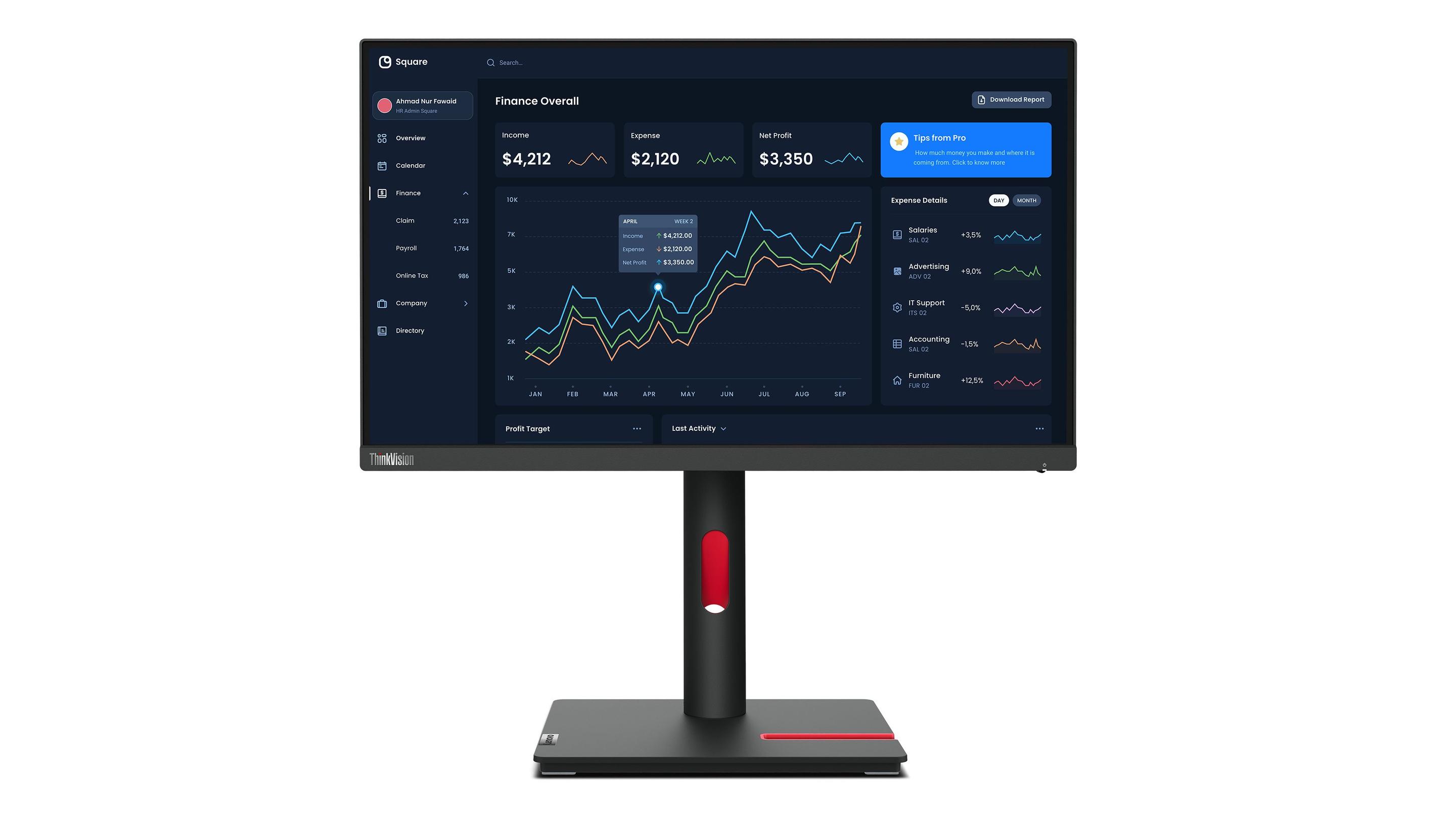 Monitor LENOVO ThinkVision T22i-30 (21,5" - IPS - 60 Hz - Preto), miniatura 2